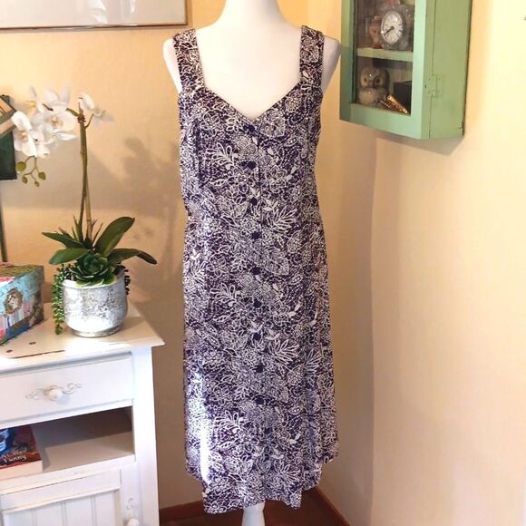 Vintage Erika Purple and Cream Patterned Sundress - Picture 1 of 10